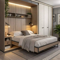 Lits muraux Murphy pliants intégrés pleine grandeur avec armoires, lits Murphy sur mesure Queen, meubles modernes gain de place