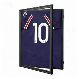Hinged <strong>Shadow</strong> <strong>Box</strong> Jersey <strong>Frame</strong> with Swinging Access Door for Easy Autographed Shirt Replacement in Sports Bars and Fan Caves - Product Image 1