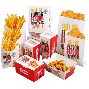 特注ロゴクラフト紙食品ボックス使い捨てバーガー包装ボックスグリースプルーフテイクアウェイコンテナハンバーガーフレンチフライ用 - Product Image 2