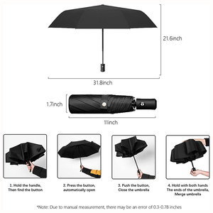 <span class=keywords><strong>Parapluie</strong></span> <span class=keywords><strong>léger</strong></span> <span class=keywords><strong>et</strong></span> robuste avec bouton de fermeture automatique <span class=keywords><strong>Parapluie</strong></span> pliable à 8 côtes - Product Image 5