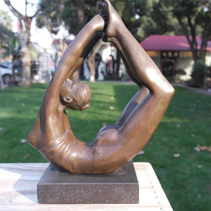 Sculpture de yoga nue en bronze de femme nue d'art moderne avec figurine 3D de base pour l'usage extérieur - Product Image 6