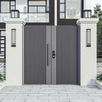 Moderne aluminium hoofdingang ontwerpen villa decoratieve schuifdeur tuin privacy aluminium poort