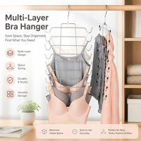 Porte-sous-vêtements multi-niveaux en métal brillant durable, organisateur de rangement, crochet pour foulards, support multifonctionnel pour foulards, cintre pour soutien-gorge sans bretelles
