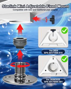 Support d'antenne Starlink Mini robuste en acier inoxydable 316 <span class=keywords><strong>de</strong></span> qualité marine avec adaptateur <span class=keywords><strong>de</strong></span> tuyau pour applications marines commerciales et VR - Product Image 3