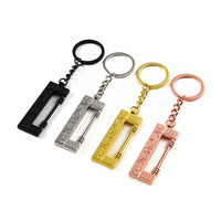 Porte-clés arabe en métal avec Logo personnalisé, doré, argent, cuivre, noir, coran gravé, pour cadeau, vente en gros, bon marché