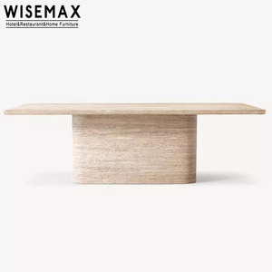 Wisemax hiện đại sang trọng ăn uống đồ nội thất kích thước lớn travertine bàn ăn khách sạn hình chữ nhật bằng đá cẩm thạch bàn ăn cho 10 - Product Image 2