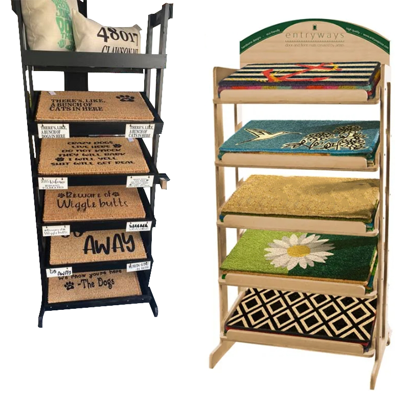 Apache Customizable Wooden Mat Display Rack Factory Price for Supermarket And Mall — view 5