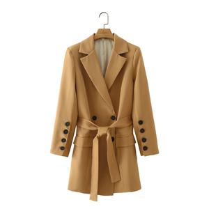 Oversized <strong>Blazers</strong> <strong>Ladies</strong> Office Female Formal <strong>blazer</strong> and Coats Long Sleeve Double Breasted With Belt <strong>Camel</strong> Women's Suit - Product Image 1