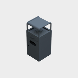 Poubelle extérieure en métal BDB avec cendrier, poubelle à déchets de jardin commerciale - Product Image 1