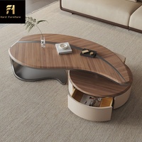 Table basse de salon en bois de style nordique minimaliste en forme de feuille, table basse design postmoderne de haute qualité