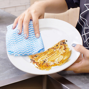 Kitchen <b>Paper</b> Non Woven Fabric Wave <b>Pattern</b> Thickened Disposable Cleaning Cloth For Kitchen Dishwashing Use - Product Image 3
