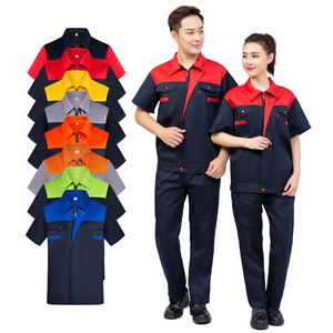 Overol de Trabajo Personalizado de Manga Corta, Ligero y Transpirable, Unisex, para Fábrica, Fontaneros, Mecánicos, Reparadores de Automóviles, Polialgodón - Product Image 1