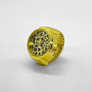 Orologio ad Anello di Lusso con Motivo Leopardato, Placcato in Oro, al Quarzo, con Cinturino Elastico in Acciaio Inossidabile, Regalo di Nozze per Donne e Uomini - Product Image 1