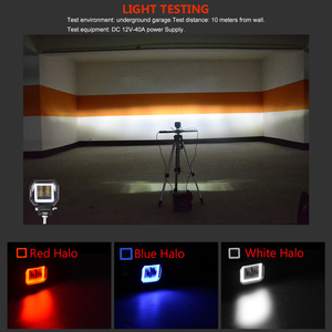 Faro da Lavoro LED Hexing IP67 Impermeabile 12V 3 Pollici 20W con Anello Luminoso DRL Bianco Blu Rosso, Faro Antinebbia Universale - Product Image 6