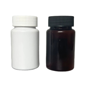 Botella Redonda de 100 ml, Blanca/Marrón, con Estampado Dorado, Resistente, para Niños, al por Mayor, al Mejor <span class=keywords><strong>Precio</strong></span>, para Medicamentos y Cápsulas - Product Image 1