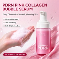 Sérum Moussant PDRN au Collagène Rose et ADN de Saumon, Booster de Peptides, Essence Micro-Moussante pour l'Élasticité et l'Hydratation Repulpante de la Peau