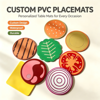 Napperons de table en PVC personnalisés avec logo, design sur mesure, imperméables, antidérapants et résistants à la chaleur pour la maison et la cuisine