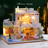 Kit de maison de poupée miniature en bois assemblé à la main, villa à 3 étages, bricolage, loisir pour adultes, objet de collection, jouet artisanal