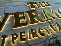 Letrero Luminoso LED Personalizado de Acero Inoxidable con Retroiluminación, Logotipo Comercial, Letrero de Neón con Halo para Publicidad, Decoración, Hogar y Tienda