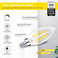 Lampe Led à filament spécial personnalisé CT35 220V-240V 4W E12 E14 Bougie avec pointe avec flamme réelle