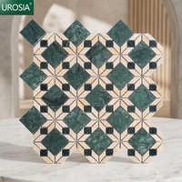 Carreaux en marbre naturel de conception personnalisée Décoration de motifs en mosaïque pour le sol et les murs Parquet de haute qualité