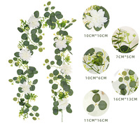 Décoration murale de mariage élégante et vintage faite à la main, feuilles de plantes artificielles suspendues en soie, vigne verte pour la maison et le jardin