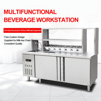Comptoir de préparation réfrigéré multifonctionnel à double température pour bars à boissons commerciaux et salons de thé