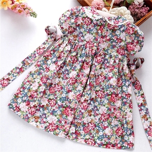 ชุดค<span class=keywords><strong>ริ</strong></span>สต์มาสเด็กแขนสั้นบูติกดอกไม้วันหยุดทำด้วยมือชุดสาว Smocked 3ถึง5ปี - Product Image 2