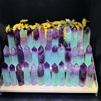 Fluorite naturelle de haute qualité, cristal de fluorite pastèque, pointe de fluorite, forme de bonbon, polie, taille 6-9 cm, pour le Feng Shui à la maison