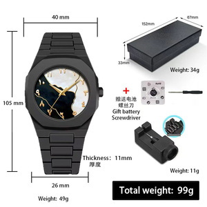 Montre pour homme simple, étanche, ultra-fine, polyvalente, à quartz, résistance à l'eau 10m, verre minéral, aiguilles, pour examen de la fonction publique - Product Image 3