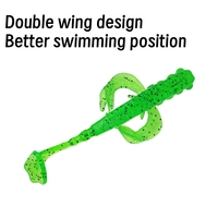 TG 10 leurres de pêche 65mm 2.2g TPE flottants avec sel, leurres souples en forme de poisson volant à queue en T, leurres nageurs pour brochet, bar et truite