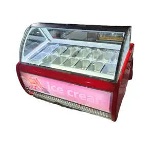 Nouveau design de vitrines commerciales pour glaces Gelato Vitrine pour congélateur Vitrine