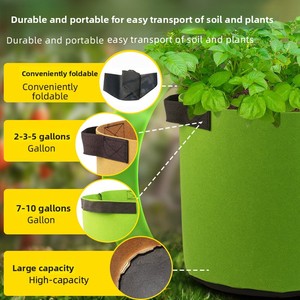 Sac <span class=keywords><strong>de</strong></span> plantation X137 avec contrôle <span class=keywords><strong>des</strong></span> racines, sac <span class=keywords><strong>de</strong></span> plantation d'arbres, sac à fleurs en tissu non tissé vert, sac nutritif pour plantes, pot <span class=keywords><strong>de</strong></span> fleurs - Product Image 2