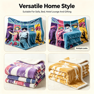 ChamXue Decke Flanelldecke Koreanischer Stil Verdickt 350gsm Cartoon-Animationsmuster Büronutzung Polyester Ganzjährig Weich - Product Image 4