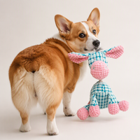 Jouet pour chien en peluche Popcorn de dessin animé avec corde en coton, jouet interactif à mâcher pour chiens de taille moyenne