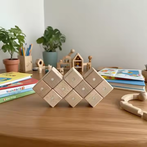 Holzbau steine für Kleinkinder Montessori Toys Pädagogisches Vorschul-Lernset für <span class=keywords><strong>3</strong></span>-jährige Kinder - Product Image 1