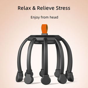 BBK-TB Nouveauté Masseur Électrique Vibrant 360 Degrés à 10 Moteurs pour Tête et Cuir Chevelu, Rechargeable par USB, Batterie <span class=keywords><strong>au</strong></span> Lithium - Product Image 6