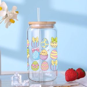 Pegatinas de Transferencia UV Personalizadas de Conejitos de Pascua para Envolturas de Tazas de 16 oz, Resistentes al Agua, <span class=keywords><strong>con</strong></span> Diseño de Conejo de Dibujos Animados, para Manualidades de Tazas de Café - Product Image 5