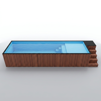 Piscine de luxe préfabriquée en conteneur de 40 pieds, piscine modulaire portable pour villa, jardin, complexe hôtelier, hôtel