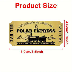 クリスマスのポーラーエクスプレスパーティー用、ホリデーパーティー、クラスのご褒美に最適な、売れ筋の金箔の粘着式デコレーションステッカー - Product Image 2