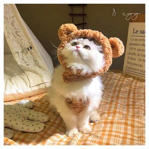 Beautiful Pet <b>Plush</b> Bear Headband For <b>Cats</b> And Dogs Winter Warm Pet Hat Comfortable Funny Style - Product Image 1
