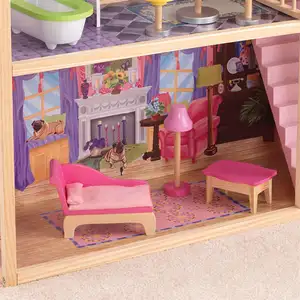 Hochwertiges Holz spielzeug haus mit niedrigem MOQ gibt vor, majestätisches Herrenhaus zu spielen lol Puppenhaus für den Großhandel mit 10 Mini-Möbeln