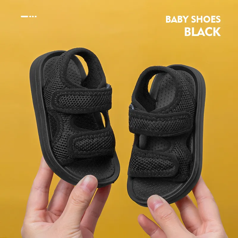 Toptan çocuk sandaletleri kızlar sandalet çocuk takunya açık kızlar moda plaj ayakkabısı erkek yumuşak taban toddler takunya stok