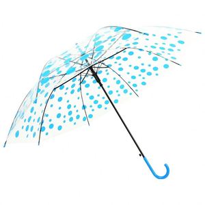 Parapluie transparent épaissi à pois frais, petit format, automatique, avec longue poignée, pour enfants, idéal pour les stands de rue, vente en gros - Product Image 1
