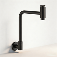 Robinet de cuisine et de salle de bain mural en acier inoxydable 304 à poignée unique, personnalisable OEM, vente en gros, robinet d'évier rotatif