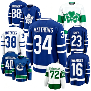 Toronto pour # 34 Matthews # 88 Nylander # 23 Knies # Maillot de hockey sur glace imprimé Bobrovsky 72, 100% polyester, séchage rapide, unisexe - Product Image 1
