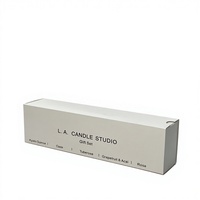 Boîte cadeau pour bougies en carton blanc mat écologique, style tiroir, avec revêtement UV, gaufrage, plusieurs compartiments