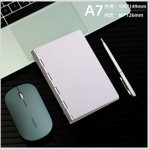 A4โน้ตบุ๊คอลูมิเนียมอัลลอยด์ทรงหลวม <span class=keywords><strong>B5</strong></span> A7 A6ถอดออกได้สมุดโน๊ตสำหรับประชุมสำนักงานธุรกิจโน๊ตบุ๊คแบบถอดออกได้โลโก้ตามต้องการ - Product Image 4