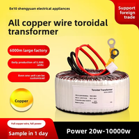 Transformateur toroïdal annulaire tout cuivre, vente en gros directe usine, 220V 24V haute puissance, modèle amplificateur de puissance simple 36V 12V