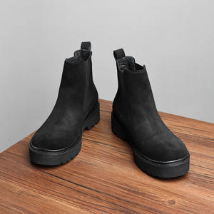 Bottes d'affaires pour hommes en cuir véritable de luxe, automne-hiver, à lacets, respirantes, semelle extérieure en caoutchouc - Product Image 5